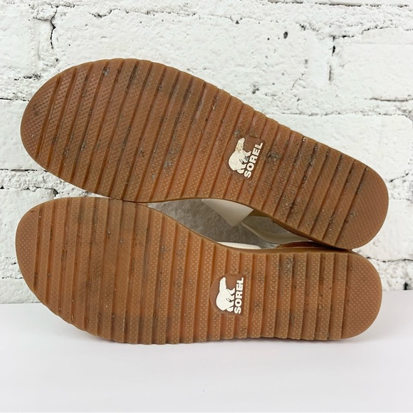 Sorel Ella Rose Gold Cream Elastic Ankle Heel Strap Sandals 7 - Picture 11 of 12